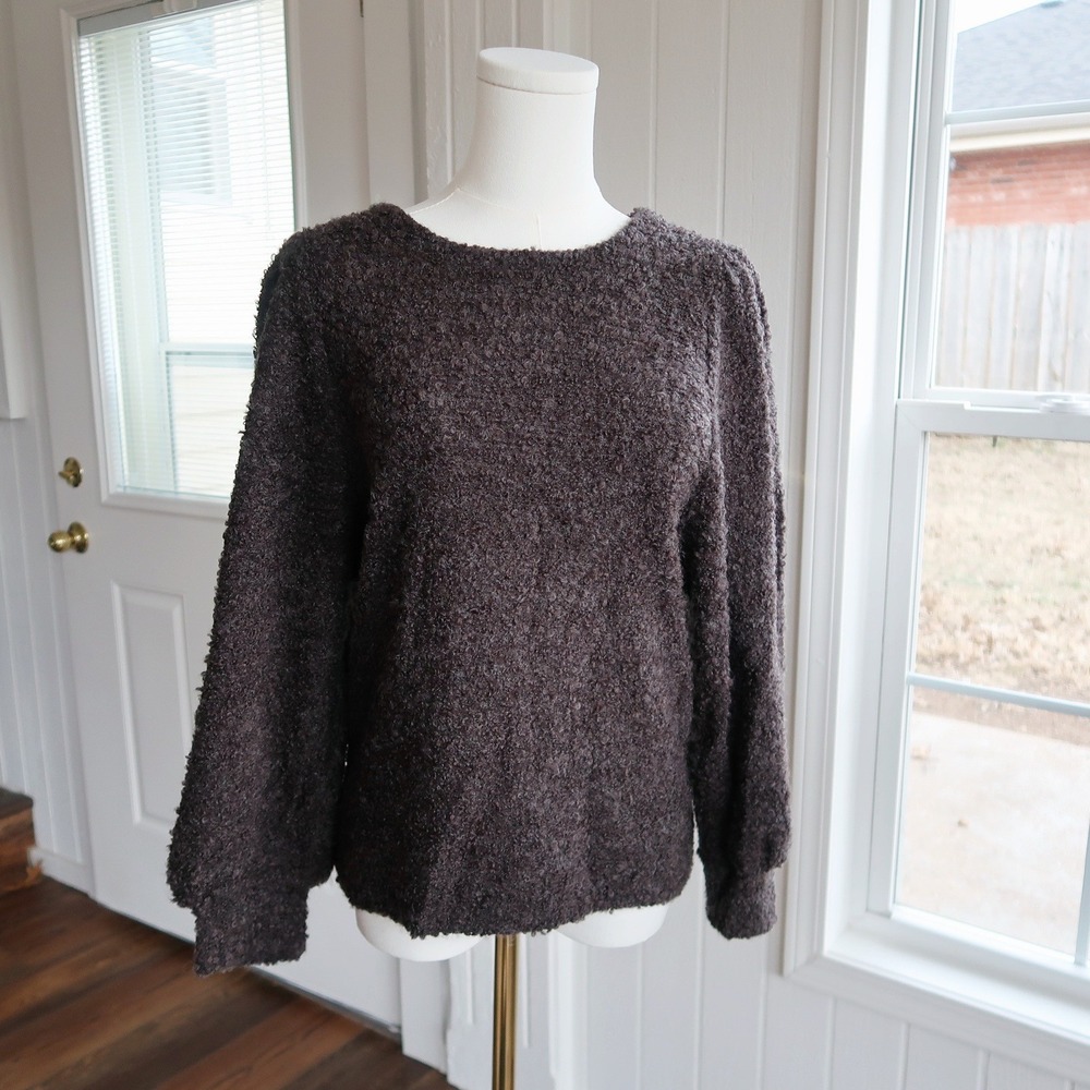 Dear John Womens Sherpa Boucle‎ Sweater Size S Wool Blend Cabincore Hygge Earthy
